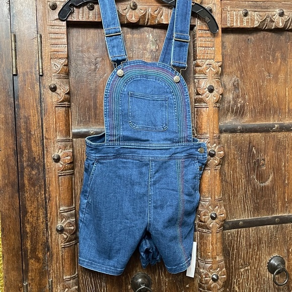 NWT ModCloth Jeans | Over the Rainbow Denim Shortalls Size 0 - Picture 4 of 5